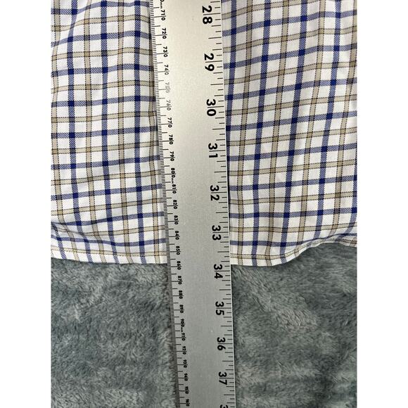 Men’s Austin Reed London button shirt XL 2-ply cotton plaid check dress casual - Picture 10 of 11